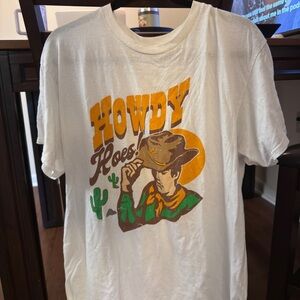 Spencer's White Graphic Tee with Logo Print